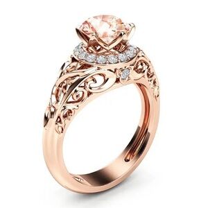 Used Size 6 Morganite Engagement Ring 14K Rose Gold